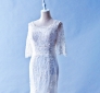 506WL01 Plus Size Pengantin Long Sleeves French Chantilly Lace Sewa